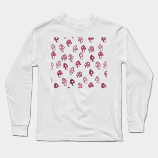 Pink Fairy Toadstools Pattern - seamless pattern Long Sleeve T-Shirt